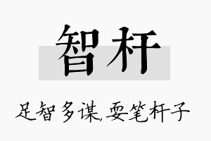 智杆名字的寓意及含义