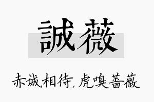 诚薇名字的寓意及含义