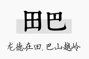 田巴名字的寓意及含义