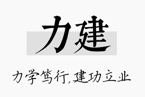 力建名字的寓意及含义