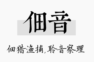 佃音名字的寓意及含义