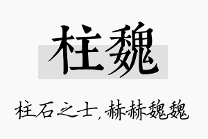 柱魏名字的寓意及含义