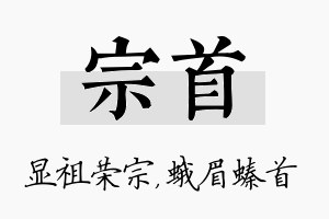 宗首名字的寓意及含义