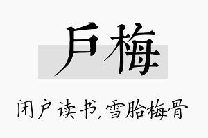 户梅名字的寓意及含义