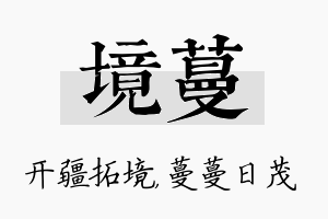 境蔓名字的寓意及含义