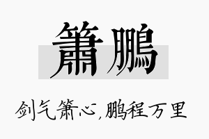 箫鹏名字的寓意及含义