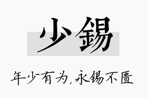 少锡名字的寓意及含义