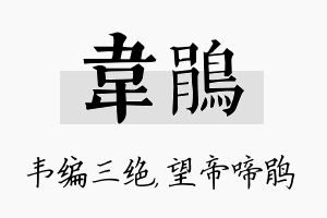 韦鹃名字的寓意及含义