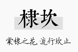 棣坎名字的寓意及含义