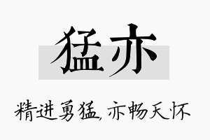 猛亦名字的寓意及含义