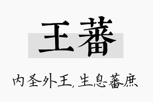 王蕃名字的寓意及含义