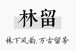 林留名字的寓意及含义