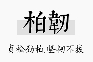 柏韧名字的寓意及含义