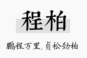 程柏名字的寓意及含义