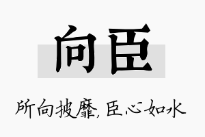 向臣名字的寓意及含义