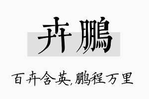 卉鹏名字的寓意及含义