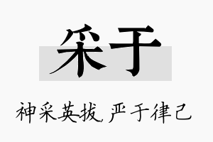 采于名字的寓意及含义