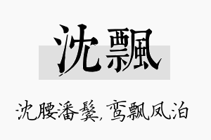 沈飘名字的寓意及含义