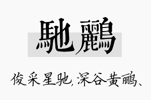 驰鹂名字的寓意及含义