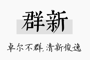 群新名字的寓意及含义