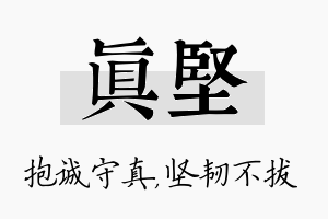 真坚名字的寓意及含义