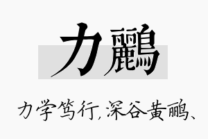 力鹂名字的寓意及含义