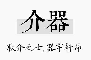 介器名字的寓意及含义