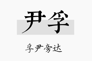 尹孚名字的寓意及含义