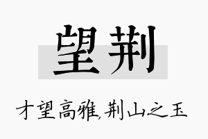 望荆名字的寓意及含义