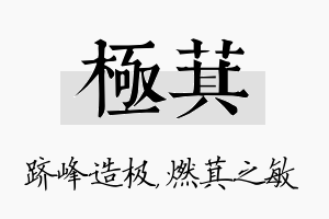 极萁名字的寓意及含义