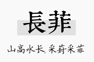 长菲名字的寓意及含义