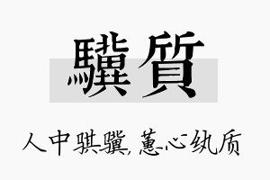 骥质名字的寓意及含义