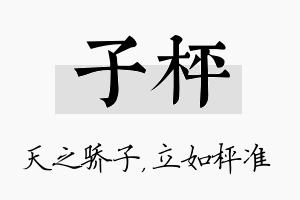 子枰名字的寓意及含义