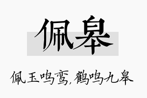 佩皋名字的寓意及含义