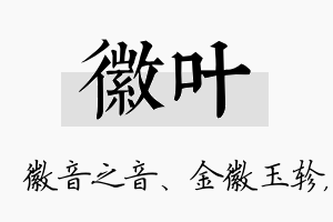 徽叶名字的寓意及含义