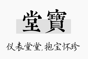 堂宝名字的寓意及含义