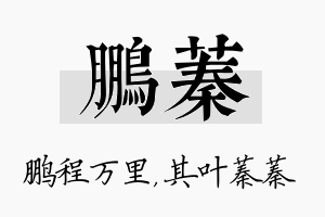 鹏蓁名字的寓意及含义