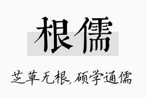 根儒名字的寓意及含义