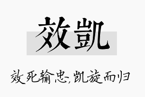 效凯名字的寓意及含义