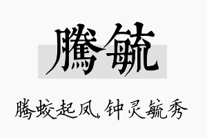 腾毓名字的寓意及含义