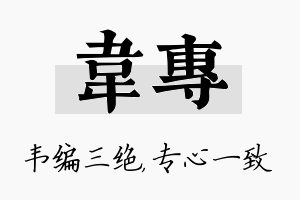 韦专名字的寓意及含义