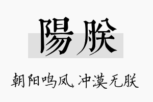 阳朕名字的寓意及含义