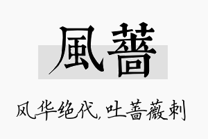 风蔷名字的寓意及含义