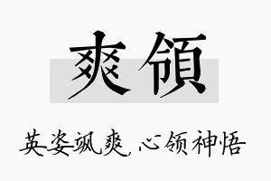 爽领名字的寓意及含义