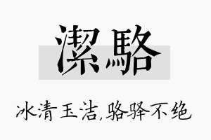 洁骆名字的寓意及含义