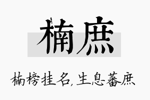 楠庶名字的寓意及含义