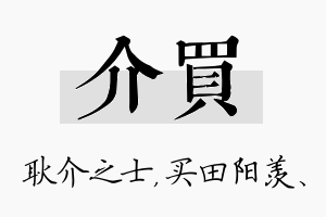 介买名字的寓意及含义