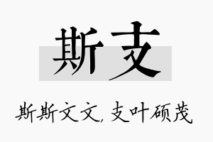 斯支名字的寓意及含义