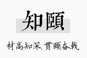 知颐名字的寓意及含义