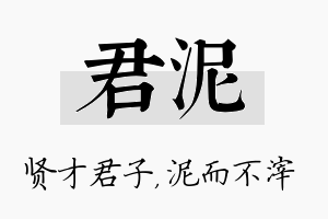 君泥名字的寓意及含义